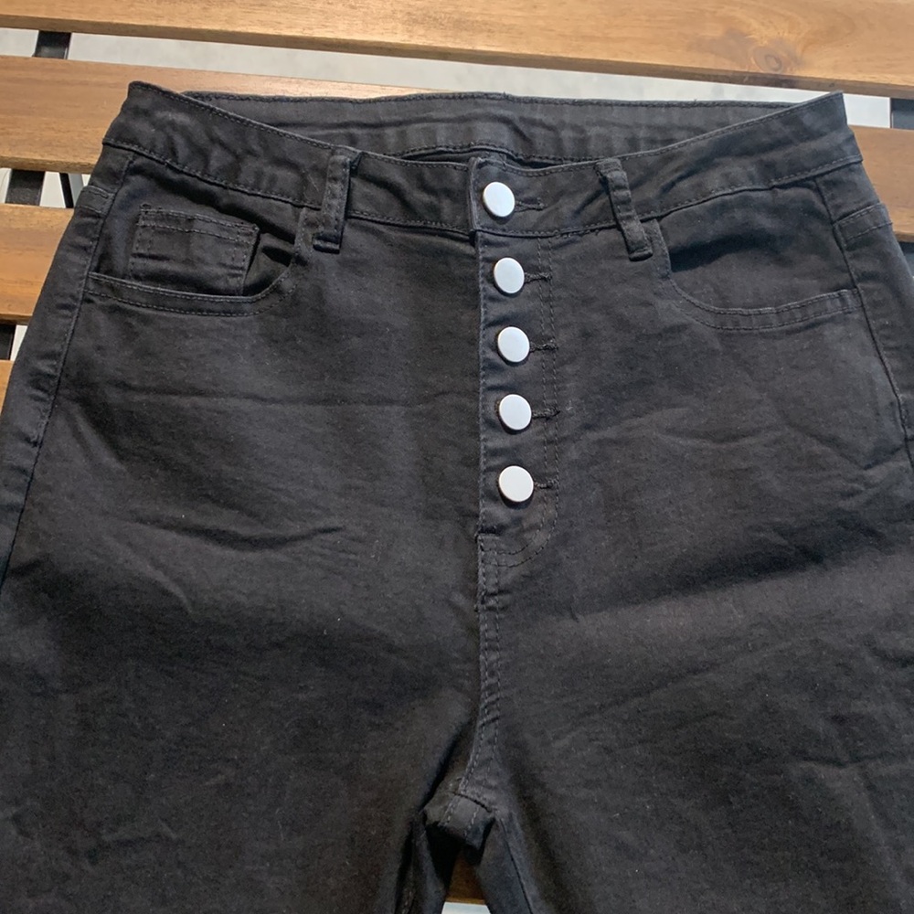 NWOT raw hem black jeans no brand size Medium - Picture 2 of 3